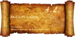 Aulich Lajos névjegykártya